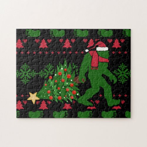 Bigfoot on knit background jigsaw puzzle