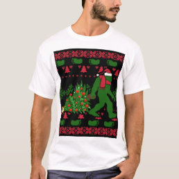 Bigfoot on knit background T-Shirt