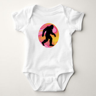 Bigfoot on Pink and Yellow Baby Bodysuit