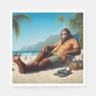 Bigfoot On the Beach Napkins