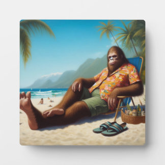 Bigfoot On the Beach Plaque