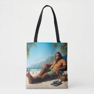Bigfoot On the Beach Tote Bag