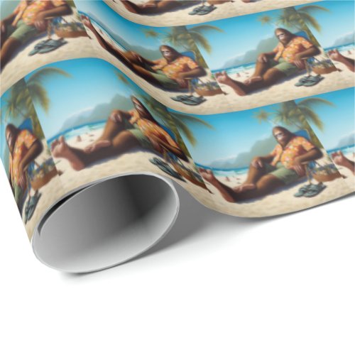 Bigfoot On the Beach Wrapping Paper