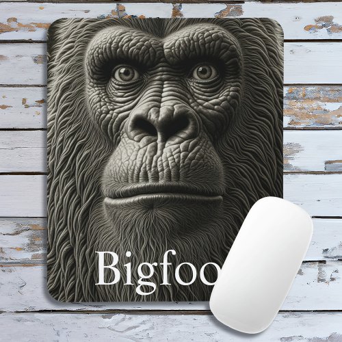  Bigfoot or Sasquatch Close Up Face Mouse Pad