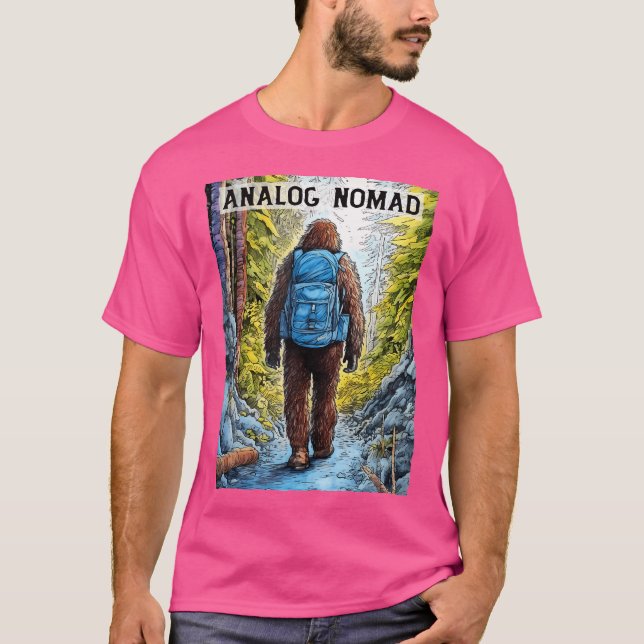 Bigfoot Original Analog Nomad - Funny Hiking Sasqu T-Shirt (Front)
