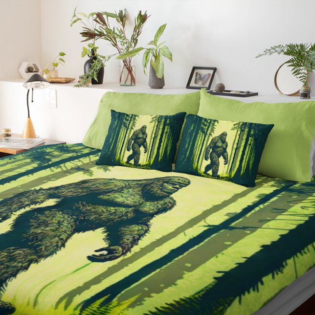 Bigfoot Out For A Forest Walk Queen Duvet Cover (Creator Uploaded)