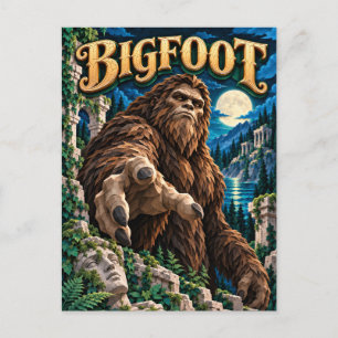 Bigfoot, Paper Cut Monster Postcard