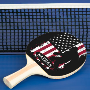 Bigfoot, Patriotic, Ping Pong Paddle