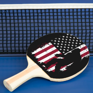 Bigfoot, Patriotic, Ping Pong Paddle