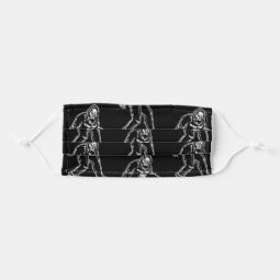 Bigfoot Pattern Black White Sasquatch Creature Adult Cloth Face Mask ...