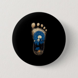 Bigfoot paw print camping mountain sasquatch button