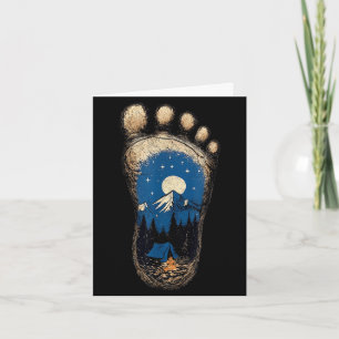 Bigfoot paw print camping mountain sasquatch card