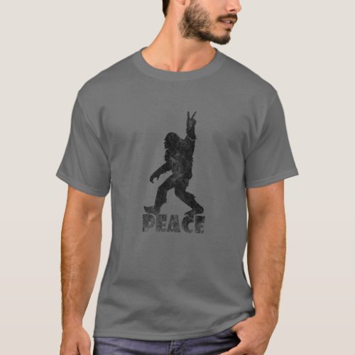 Bigfoot Peace For Sasquatch And Yeti Followers Dis T_Shirt