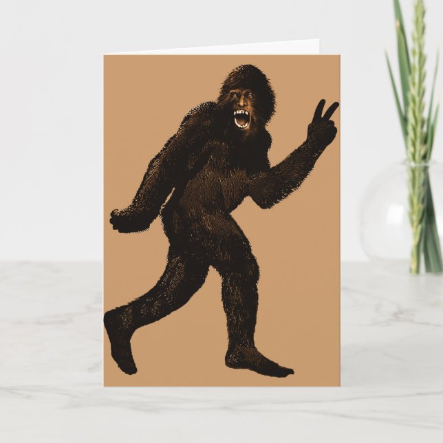 Bigfoot Peace Holiday Card (Front)