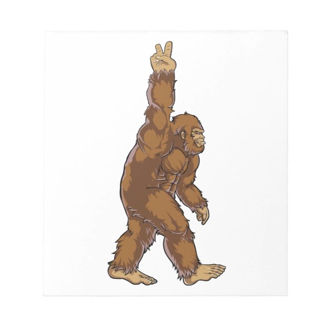 Bigfoot Peace Sign Notepad (Front)