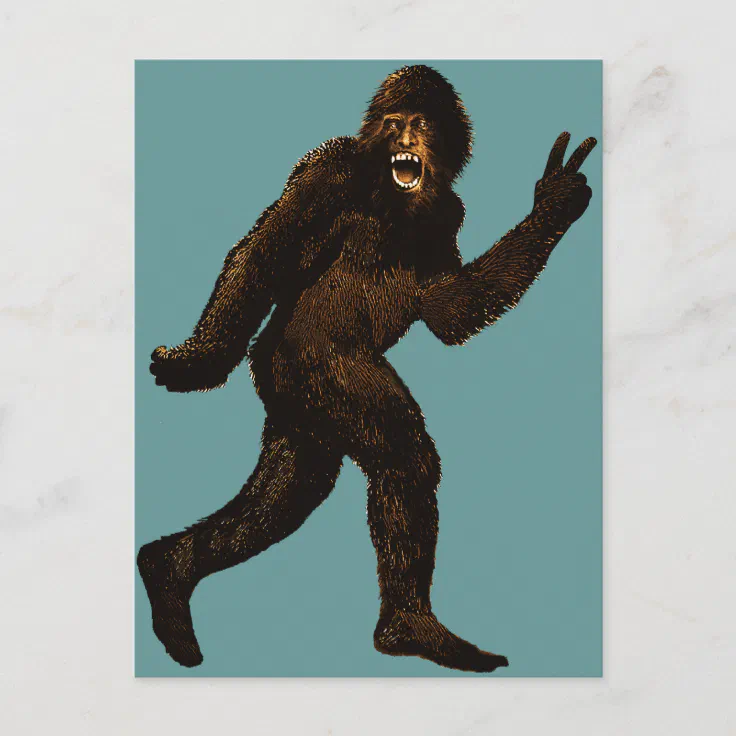 Bigfoot Peace Sign Postcard | Zazzle