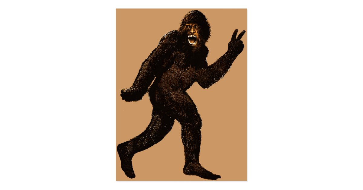 Bigfoot Peace Sign Postcard | Zazzle.com