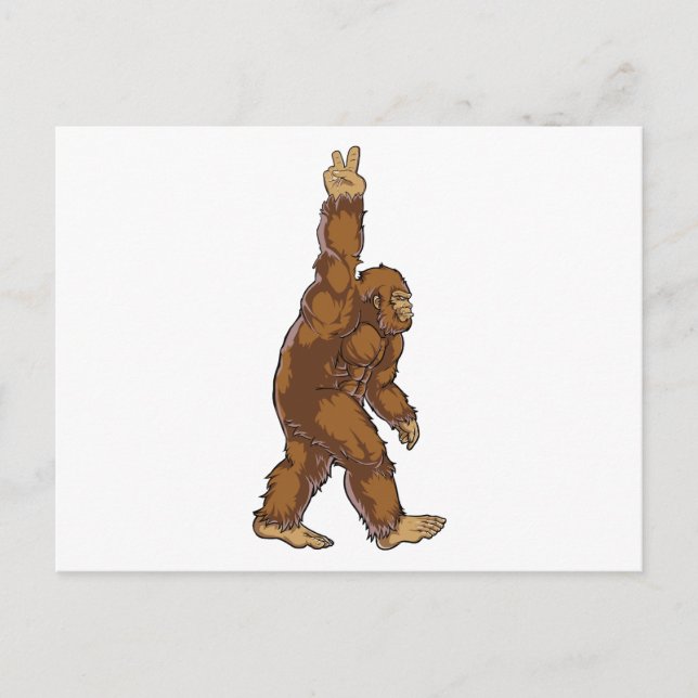 Bigfoot Peace Sign Postcard (Front)