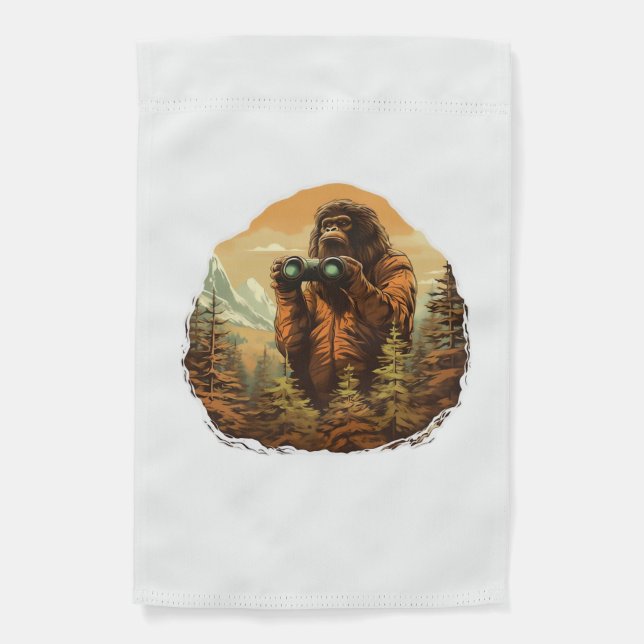 Bigfoot Peek-A-Boo Garden Flag (Front)