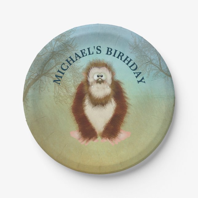 Bigfoot Personalized Birthday  Paper Plates (Front)