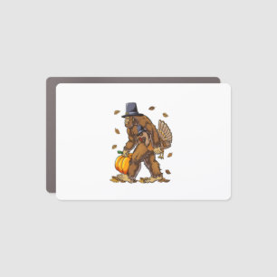 Bigfoot Pilgrim Turkey Pumpkin Thanksgiving Day Bo Car Magnet