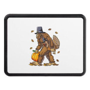 Bigfoot Pilgrim Turkey Pumpkin Thanksgiving Day Bo Hitch Cover