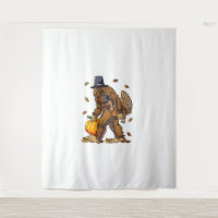 Bigfoot Pilgrim Turkey Pumpkin Thanksgiving Day Bo