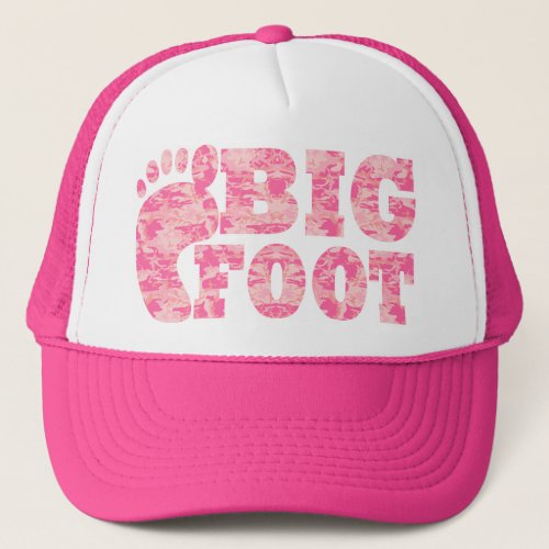 Bigfoot pink camouflage trucker hat