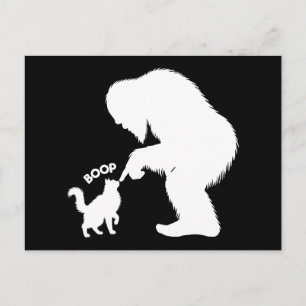 Bigfoot Playful Long Haired Cat Boop Holiday Postcard