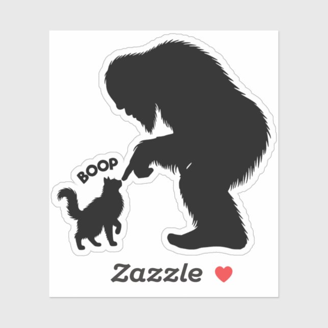 Bigfoot Playful Long Haired Cat Boop Sticker (Sheet)