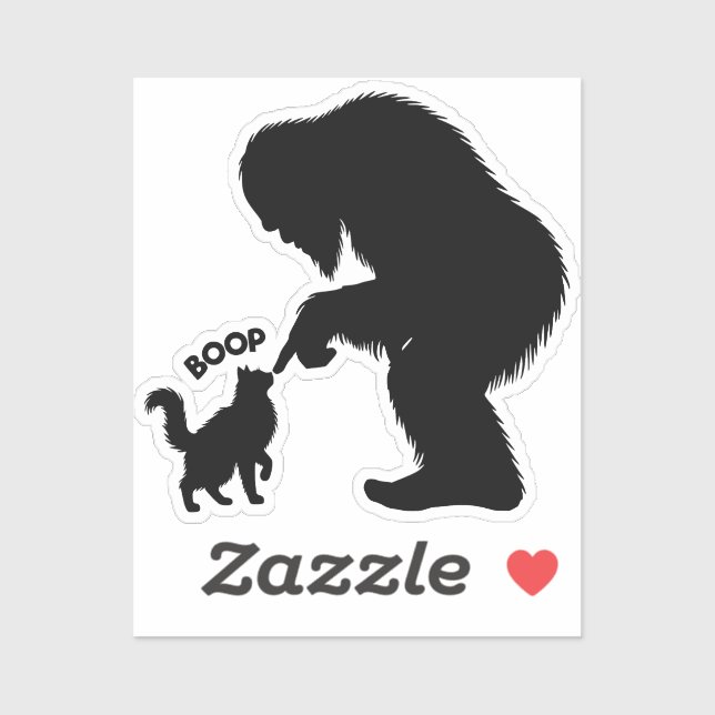 Bigfoot Playful Long Haired Cat Boop Sticker (Sheet)