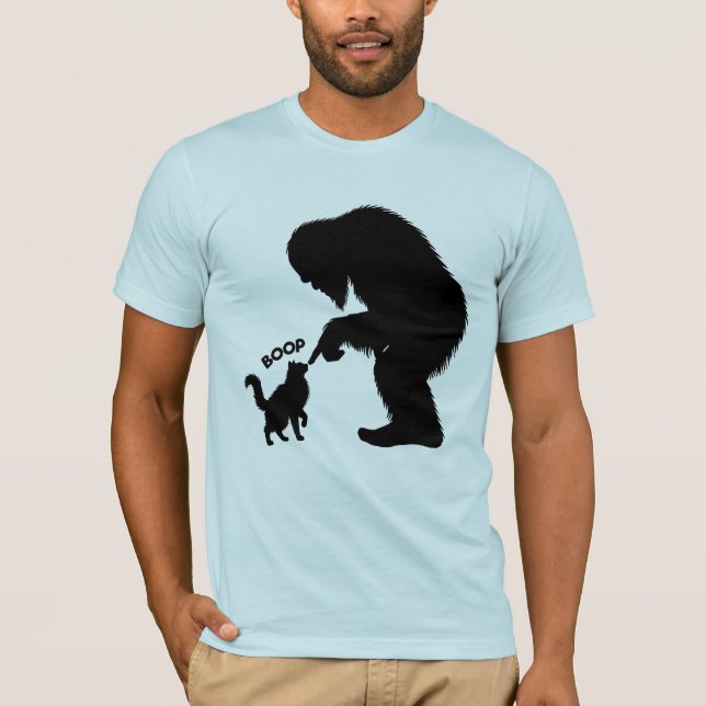 Bigfoot Playful Long Haired Cat Boop T-Shirt (Front)