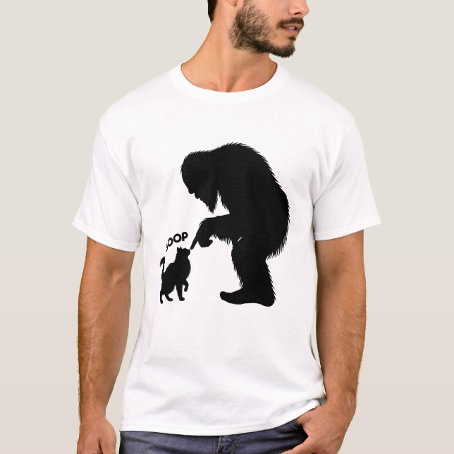 Bigfoot Playful Long Haired Cat Boop T-Shirt (Front)
