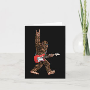 Bigfoot Playing A Electric Guitar Rock On Sasquatc Card