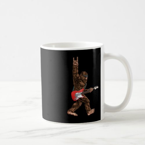 Bigfoot Playing A Electric Guitar Rock On Sasquatc Coffee Mug