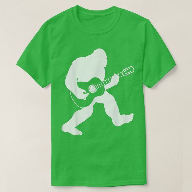 Bigfoot playing acoustic guitar Music lovers  T-Shirt (Design Front)
