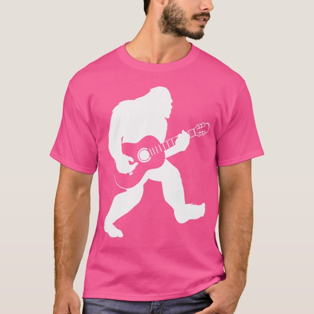 Bigfoot Playing Acoustic Guitar T-Shirt (Front)