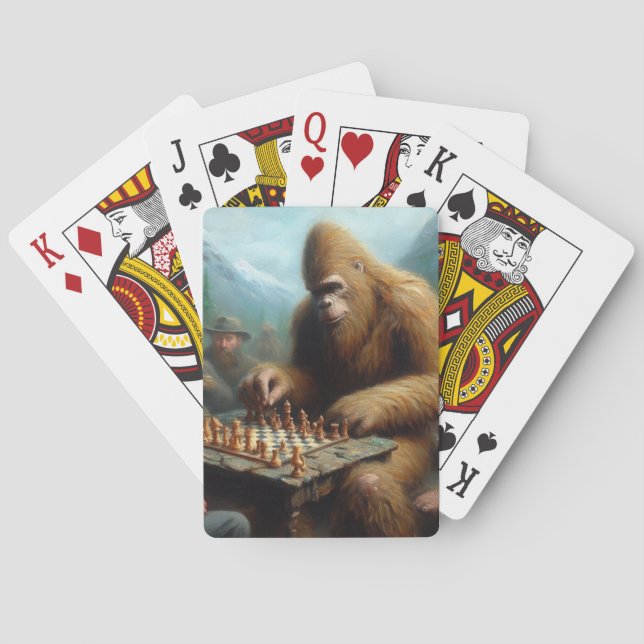 Bigfoot Playing Chess Poker Cards (Back)