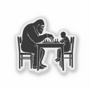 Bigfoot Playing Chess Sticker