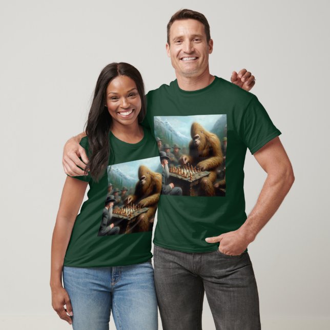 Bigfoot Playing Chess T-Shirt (Unisex)