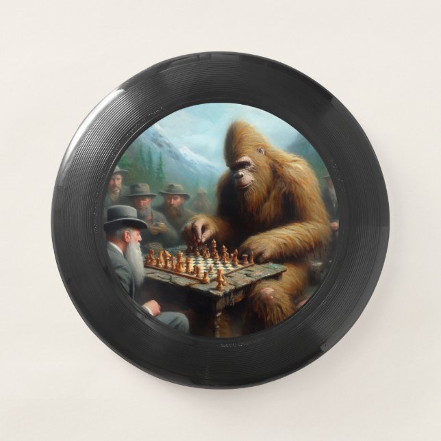 Bigfoot Playing Chess Wham-O Frisbee (Front)