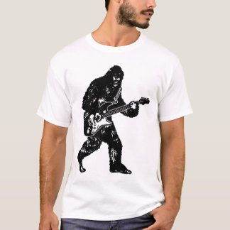 Bigfoot Playing Guitar Electric Guitar Sasquatch V T-Shirt