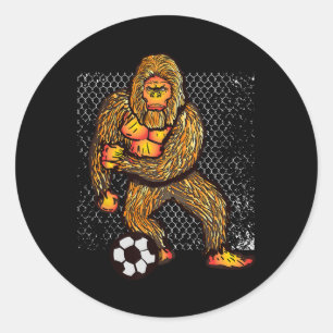 Bigfoot Playing Soccer For Soccer Players Funny Gi Classic Round Sticker