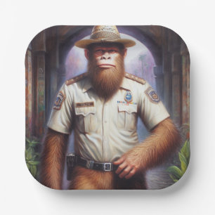 Bigfoot Policeman Paper Plates