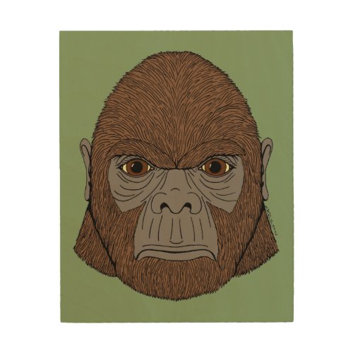 Bigfoot Portrait 1 Ape_Like Wood Wall Art