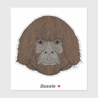 Bigfoot Portrait 2 (Human-Like) Sticker