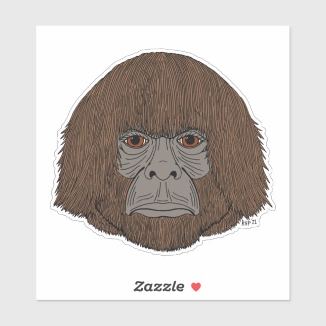 Bigfoot Portrait 2 (Human-Like) Sticker (Sheet)
