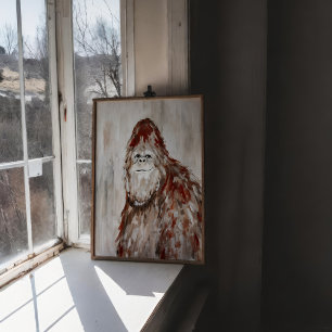 Bigfoot Portrait Poster Wall Art Print