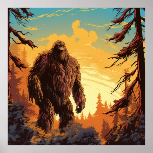 Bigfoot Poster - Unique Bigfoot Design - Sasquatch (Front)