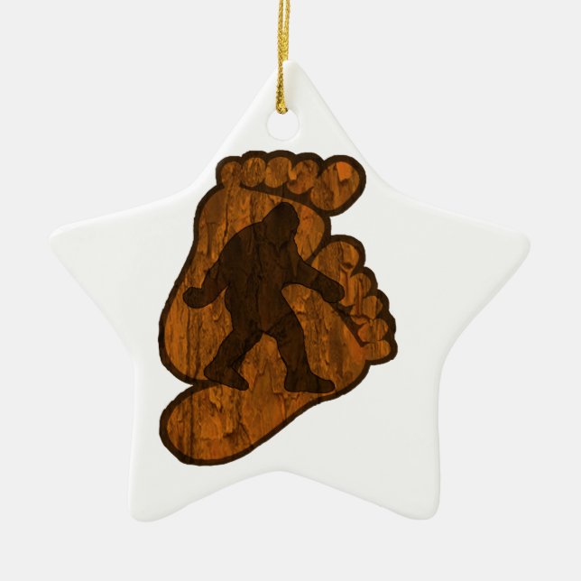 Bigfoot Prints Ceramic Ornament (Front)